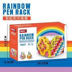 FUNIFY C.9221 .9221 HỘP ĐỰNG BÚT CẦU VỒNG bộ đồ chơi xếp lắp ráp ghép mô hình Gear RAINBOW PEN RACK Đồ Lắp Ghép 201 khối