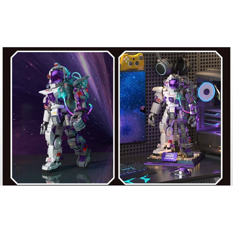 ZHEGAO GZ6285 6285 CHINH PHỤC CÁC VÌ SAO PHI HÀNH GIA MECHA HALF-CUT bộ đồ chơi xếp lắp ráp ghép mô hình HALF DISSECTED MECHA ASTRONAUT 1130 khối