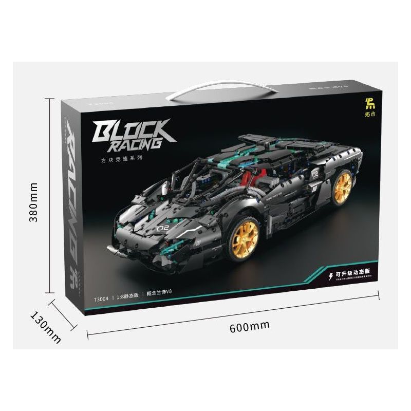 TAKUGI T3004 3004 KHÁI NIỆM LAMBO V8 1:8 bộ đồ chơi xếp lắp ráp ghép mô hình Technic Kỹ Thuật Công Nghệ Cao Mô Hình Phương Tiện 3520 khối
