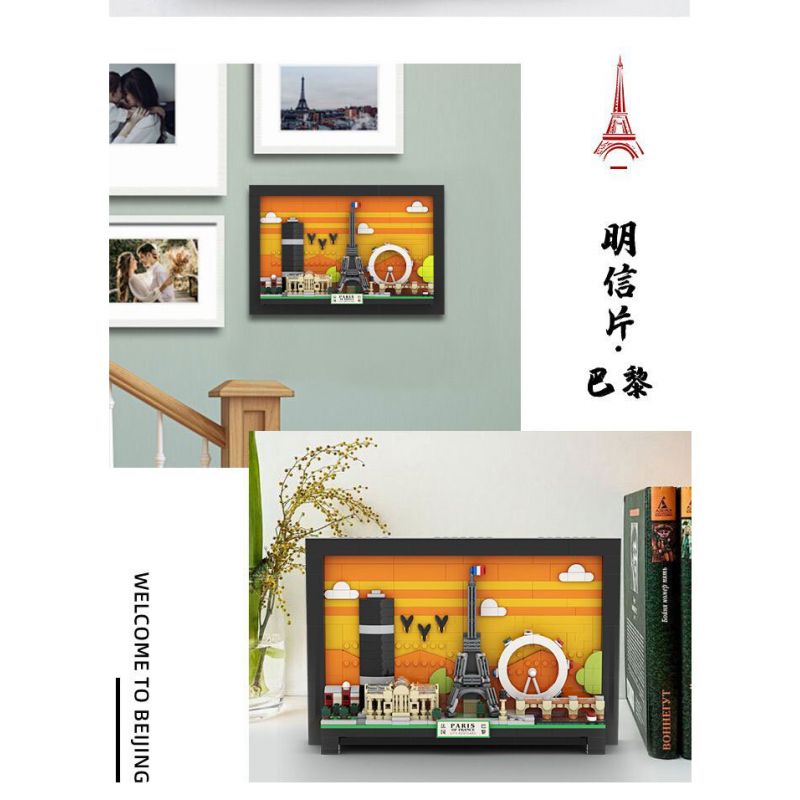WANGE LIGAO DR.LUCK 4925 BƯU THIẾP THÀNH PHỐ PARIS bộ đồ chơi xếp lắp ráp ghép mô hình Architecture Công Trình Kiến Trúc 598 khối