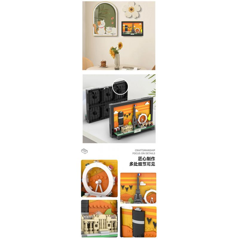 WANGE LIGAO DR.LUCK 4925 BƯU THIẾP THÀNH PHỐ PARIS bộ đồ chơi xếp lắp ráp ghép mô hình Architecture Công Trình Kiến Trúc 598 khối