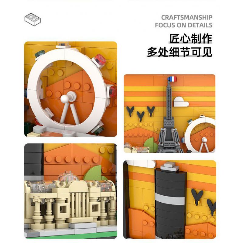 WANGE LIGAO DR.LUCK 4925 BƯU THIẾP THÀNH PHỐ PARIS bộ đồ chơi xếp lắp ráp ghép mô hình Architecture Công Trình Kiến Trúc 598 khối