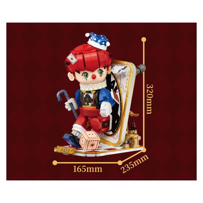 WEKKI 506187 NGÀY XỬA XƯA CHÚ HỀ POKER bộ đồ chơi xếp lắp ráp ghép mô hình JOKER POKER 1577 khối