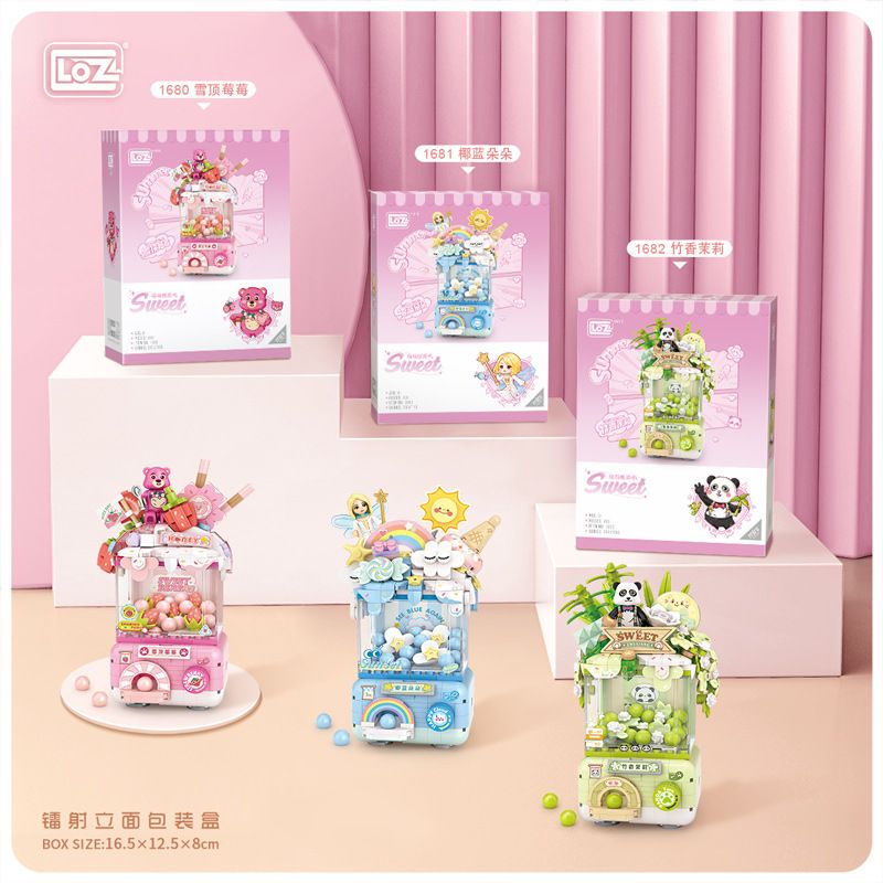 LOZ 1680 MÁY GASHAPON Q DỄ THƯƠNG SNOWTOP BERRY bộ đồ chơi xếp lắp ráp ghép mô hình 444 khối