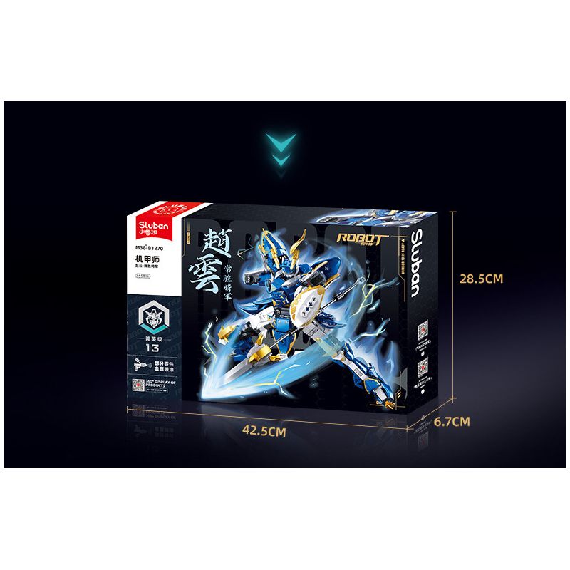 SLUBAN M38-B1270 B1270 1270 M38B1270 38-B1270 BẬC THẦY CƠ GIỚI TƯỚNG QUÂN CHIẾN THẮNG ZHAO YUN bộ đồ chơi xếp lắp ráp ghép mô hình ROBOT 555 khối
