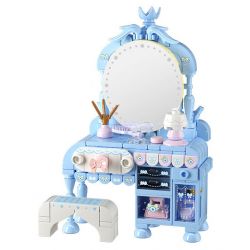 WEKKI 519004 CÔNG CHÚA TRONG MƠ BÀN TRANG ĐIỂM NHỎ NGÔI SAO GIẤC MÀU XANH bộ đồ chơi xếp lắp ráp ghép mô hình Girl Con Gái