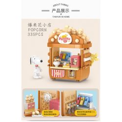 CACO S018 SNOOPY CỬA HÀNG BỎNG NGÔ bộ đồ chơi xếp lắp ráp ghép mô hình Movie & Game SNOOPY POPCORN Phim Và Trò Chơi 335 khối