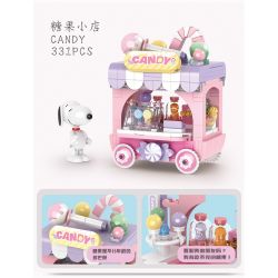 CACO S018 SNOOPY CỬA HÀNG BỎNG NGÔ bộ đồ chơi xếp lắp ráp ghép mô hình Movie & Game SNOOPY POPCORN Phim Và Trò Chơi 335 khối