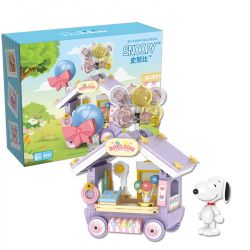 CACO S021 SNOOPY CỬA HÀNG BÓNG BAY bộ đồ chơi xếp lắp ráp ghép mô hình Movie & Game SNOOPY BALLOON Phim Và Trò Chơi 340 khối