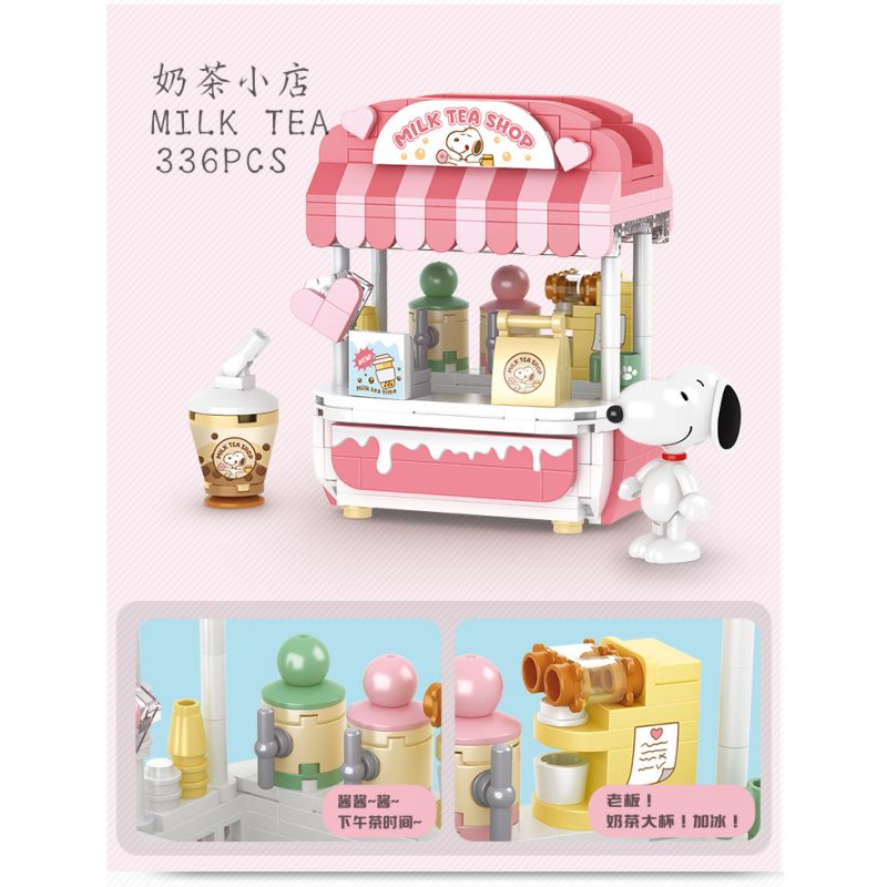 CACO S023 SNOOPY CỬA HÀNG TRANH ẢNH bộ đồ chơi xếp lắp ráp ghép mô hình Movie & Game SNOOPY PORTRAIT Phim Và Trò Chơi 376 khối