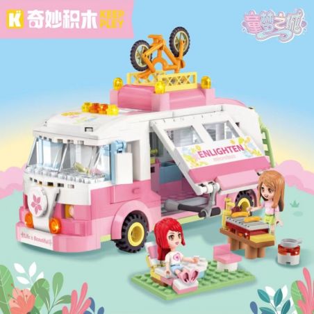 KEEPPLEY 33019 THÀNH PHỐ TRONG MƠ CỦA TRẺ EM XE CẮM TRẠI NGOÀI TRỜI bộ đồ chơi xếp lắp ráp ghép mô hình Girl Con Gái 333 khối