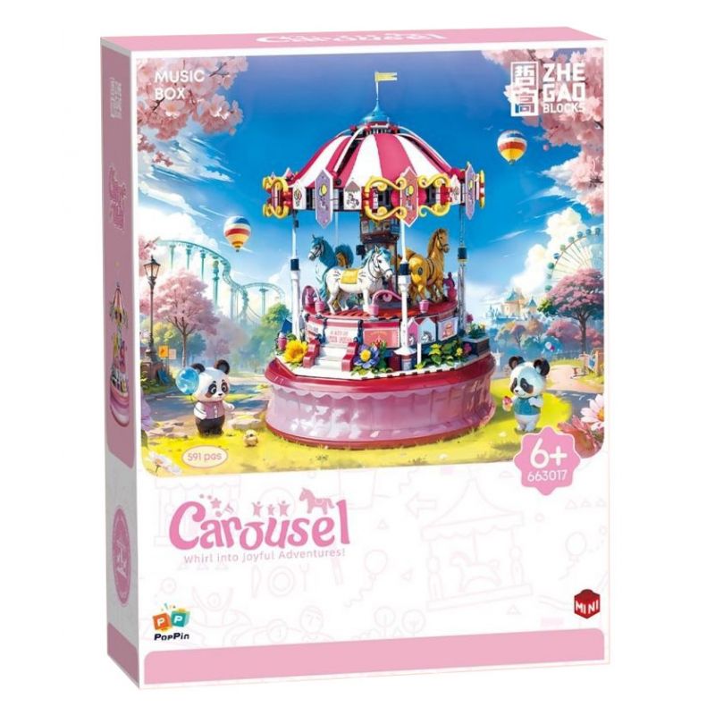 ZHEGAO 663017 BĂNG CHUYỀN bộ đồ chơi xếp lắp ráp ghép mô hình CAROUSEL 591 khối