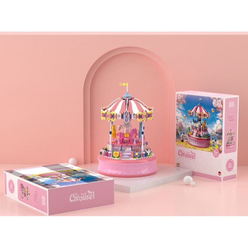 ZHEGAO 663017 BĂNG CHUYỀN bộ đồ chơi xếp lắp ráp ghép mô hình CAROUSEL 591 khối