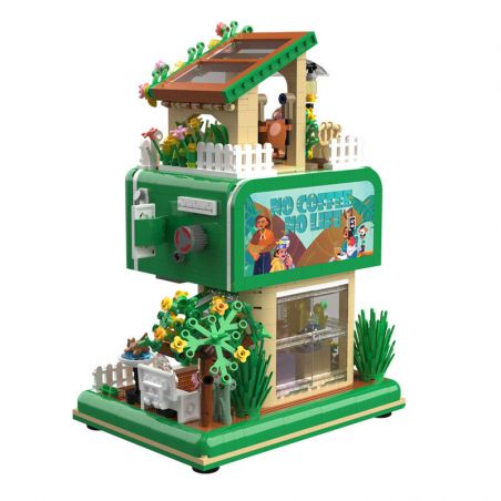 ZHEGAO 613018 QUÁN CÀ PHÊ CHỮA BỆNH bộ đồ chơi xếp lắp ráp ghép mô hình CURE COFFEE SHOP 1057 khối