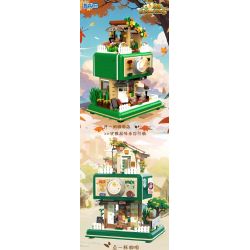 ZHEGAO 613018 QUÁN CÀ PHÊ CHỮA BỆNH bộ đồ chơi xếp lắp ráp ghép mô hình CURE COFFEE SHOP 1057 khối