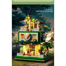 ZHEGAO 613018 QUÁN CÀ PHÊ CHỮA BỆNH bộ đồ chơi xếp lắp ráp ghép mô hình CURE COFFEE SHOP 1057 khối