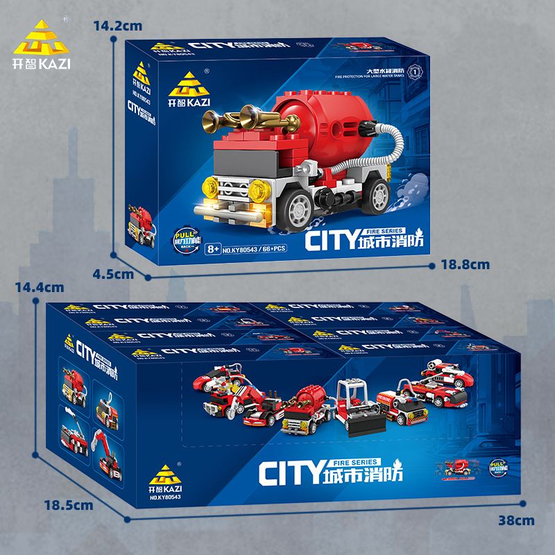 Bozhi 80543 non Lego PHÒNG CHÁY CHỮA ĐÔ THỊ 8 MÔ HÌNH bộ đồ chơi xếp lắp ráp ghép mô hình City Thành Phố 473 khối