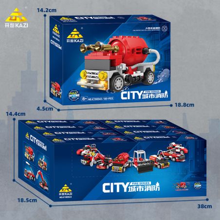 Bozhi 80543 PHÒNG CHÁY CHỮA ĐÔ THỊ 8 MÔ HÌNH bộ đồ chơi xếp lắp ráp ghép mô hình City Thành Phố 473 khối