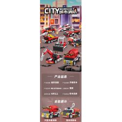 Bozhi 80543 PHÒNG CHÁY CHỮA ĐÔ THỊ 8 MÔ HÌNH bộ đồ chơi xếp lắp ráp ghép mô hình City Thành Phố 473 khối