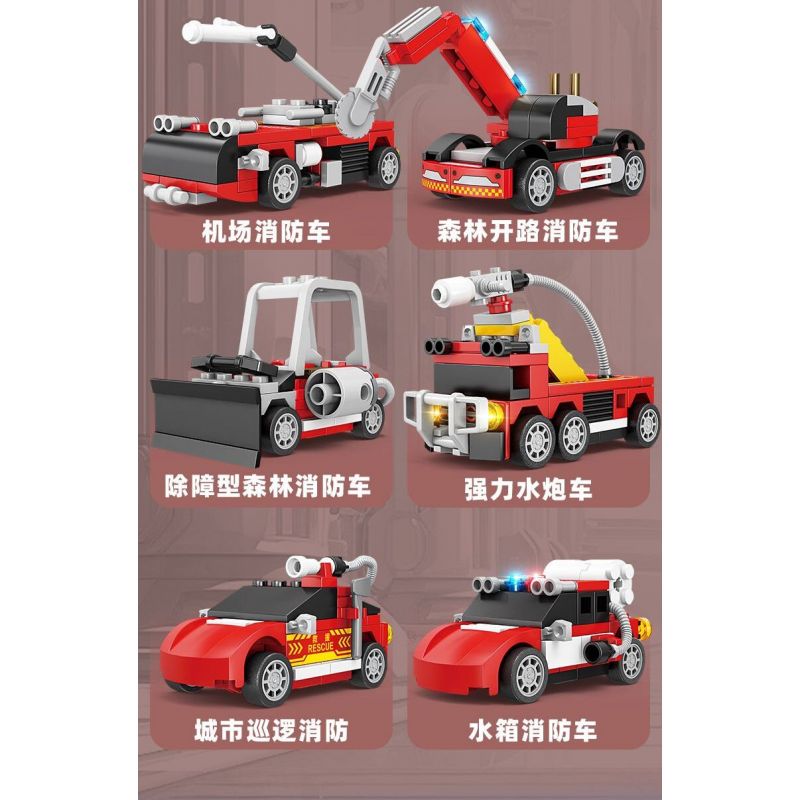 Bozhi 80543 PHÒNG CHÁY CHỮA ĐÔ THỊ 8 MÔ HÌNH bộ đồ chơi xếp lắp ráp ghép mô hình City Thành Phố 473 khối