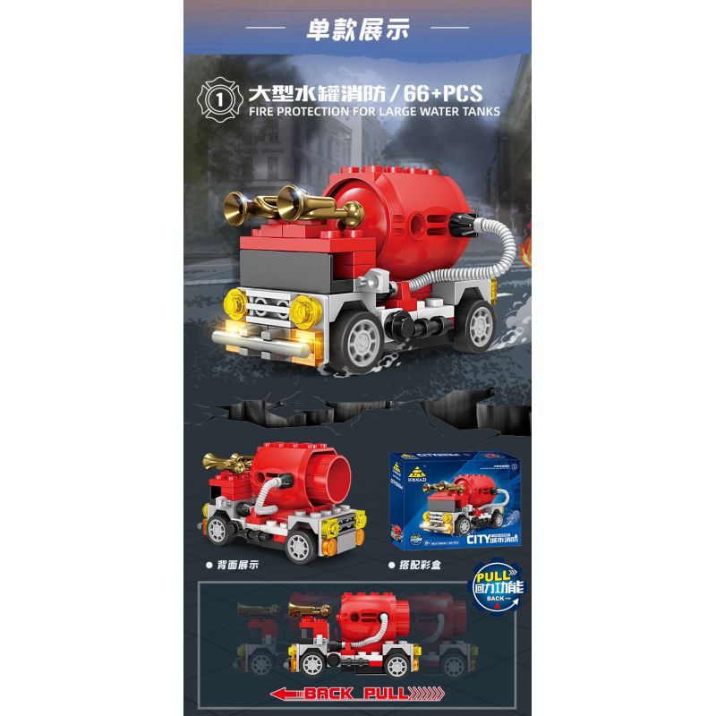 Bozhi 80543 PHÒNG CHÁY CHỮA ĐÔ THỊ 8 MÔ HÌNH bộ đồ chơi xếp lắp ráp ghép mô hình City Thành Phố 473 khối