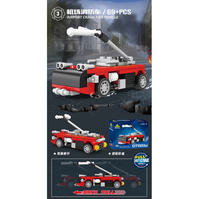 Bozhi 80543 PHÒNG CHÁY CHỮA ĐÔ THỊ 8 MÔ HÌNH bộ đồ chơi xếp lắp ráp ghép mô hình City Thành Phố 473 khối