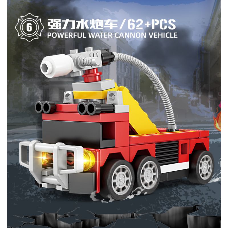 Bozhi 80543 PHÒNG CHÁY CHỮA ĐÔ THỊ 8 MÔ HÌNH bộ đồ chơi xếp lắp ráp ghép mô hình City Thành Phố 473 khối