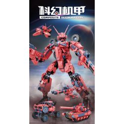 Bozhi 81062 MÁY KHOA HỌC VIỄN TƯỞNG bộ đồ chơi xếp lắp ráp ghép mô hình Military Army COMPOSITE DEFORMATION Quân Sự Bộ Đội 760 khối