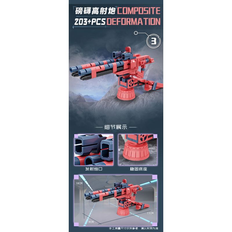 Bozhi 81062 MÁY KHOA HỌC VIỄN TƯỞNG bộ đồ chơi xếp lắp ráp ghép mô hình Military Army COMPOSITE DEFORMATION Quân Sự Bộ Đội 760 khối