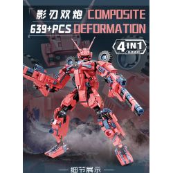 Bozhi 81062 MÁY KHOA HỌC VIỄN TƯỞNG bộ đồ chơi xếp lắp ráp ghép mô hình Military Army COMPOSITE DEFORMATION Quân Sự Bộ Đội 760 khối