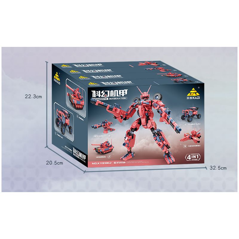 Bozhi 81062 MÁY KHOA HỌC VIỄN TƯỞNG bộ đồ chơi xếp lắp ráp ghép mô hình Military Army COMPOSITE DEFORMATION Quân Sự Bộ Đội 760 khối