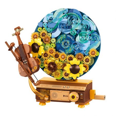SEMBO 611097 GIAI ĐIỆU HOA TRONG NHÀ BẢN TÌNH CA ÁNH SÁNG bộ đồ chơi xếp lắp ráp ghép mô hình Arts & Crafts FLOWER MOVEMENT 348 khối