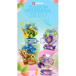 SEMBO 611097 GIAI ĐIỆU HOA TRONG NHÀ BẢN TÌNH CA ÁNH SÁNG bộ đồ chơi xếp lắp ráp ghép mô hình Arts & Crafts FLOWER MOVEMENT 348 khối