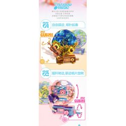 SEMBO 611099 GIAI ĐIỆU NGÔN NGỮ HOA TRONG TIỆM ÂM THANH NHẸ NHÀNG CỦA SÓNG LÚA MÌ bộ đồ chơi xếp lắp ráp ghép mô hình Arts & Crafts FLOWER MOVEMENT 367 khối