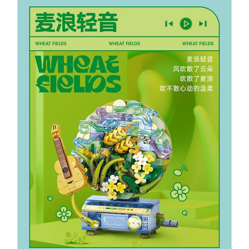 SEMBO 611100 GIAI ĐIỆU HOA TRONG NHÀ LỜI MỞ ĐẦU MÀU HỒNG bộ đồ chơi xếp lắp ráp ghép mô hình Arts & Crafts FLOWER MOVEMENT 362 khối