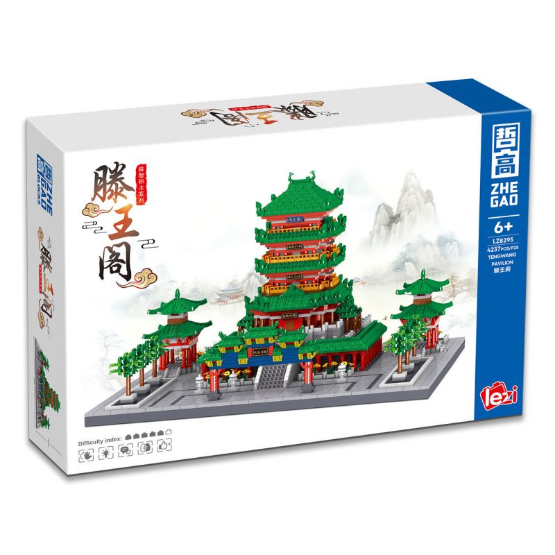 Lego ZHEGAO LZ8295 Xếp hình lắp ráp ghép mô hình Tengwang Pavilion