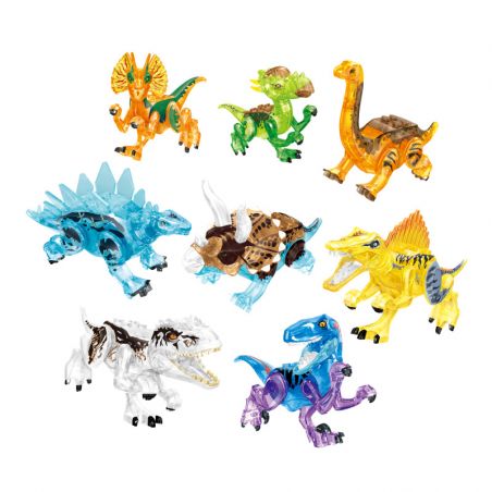 ZHEGAO 971001 CÔNG VIÊN KHỦNG LONG TRUNG QUỐC 8 LOẠI bộ đồ chơi xếp lắp ráp ghép mô hình