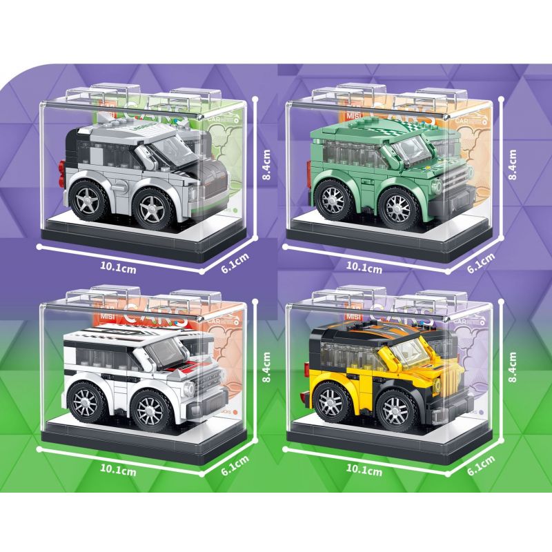 GAOMISI T1067 1067 XE THỂ THAO MINI 4 MẪU bộ đồ chơi xếp lắp ráp ghép mô hình Racers CARS Đua Tốc Độ 473 khối