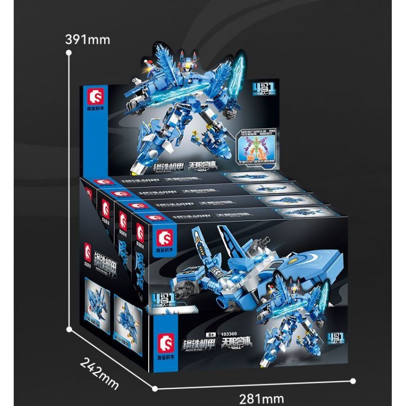 SEMBO 103360 103361 103362 103363 CƠ GIÁP THÉP THỢ SĂN BIỂN CUỒNG NỘ CHU DU bộ đồ chơi xếp lắp ráp ghép mô hình MECHA OF STEEL 858 khối