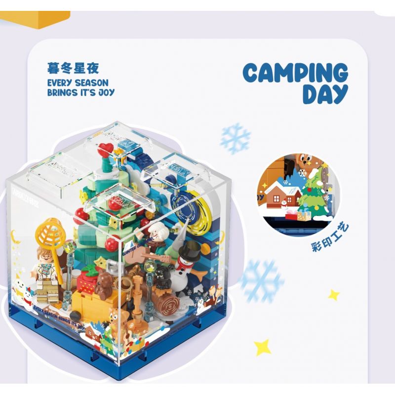 AREA-X AX0106 0106 BỐN MÙA ĐÊM ĐẦY SAO CUỐI ĐÔNG bộ đồ chơi xếp lắp ráp ghép mô hình WINTER CAMPING