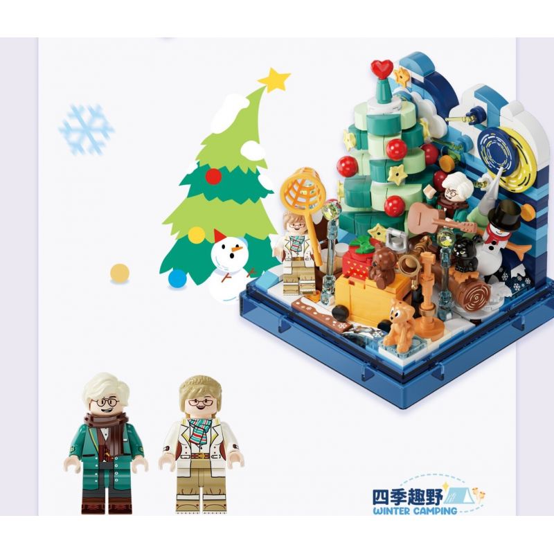 AREA-X AX0106 0106 BỐN MÙA ĐÊM ĐẦY SAO CUỐI ĐÔNG bộ đồ chơi xếp lắp ráp ghép mô hình WINTER CAMPING