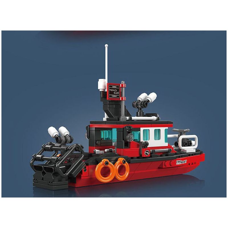 MouldKing 10082 Mould King 10082 THUYỀN CỨU HỎA bộ đồ chơi xếp lắp ráp ghép mô hình City FIRE BOAT Thành Phố 315 khối