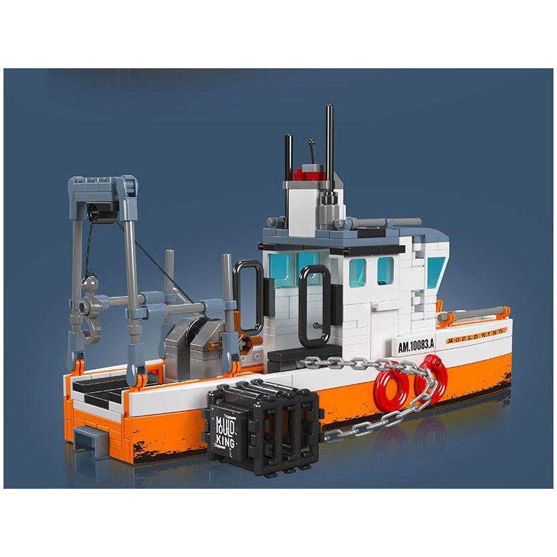 MouldKing 10083 Mould King 10083 TÀU ĐÁNH CÁ bộ đồ chơi xếp lắp ráp ghép mô hình City FISHING BOAT Thành Phố 420 khối