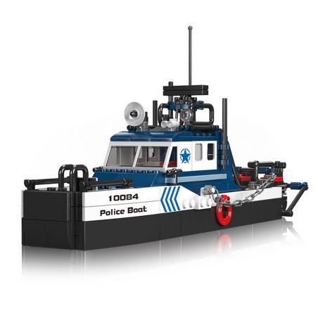 MouldKing 10084 Mould King 10084 THUYỀN CẢNH SÁT bộ đồ chơi xếp lắp ráp ghép mô hình City POLICE BOAT Thành Phố 413 khối