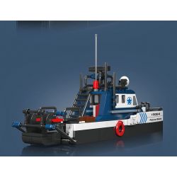 MouldKing 10084 Mould King 10084 THUYỀN CẢNH SÁT bộ đồ chơi xếp lắp ráp ghép mô hình City POLICE BOAT Thành Phố 413 khối