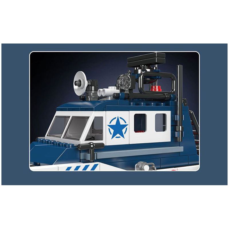 MouldKing 10084 Mould King 10084 THUYỀN CẢNH SÁT bộ đồ chơi xếp lắp ráp ghép mô hình City POLICE BOAT Thành Phố 413 khối