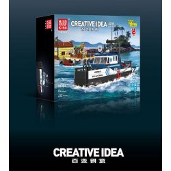 MouldKing 10084 Mould King 10084 THUYỀN CẢNH SÁT bộ đồ chơi xếp lắp ráp ghép mô hình City POLICE BOAT Thành Phố 413 khối