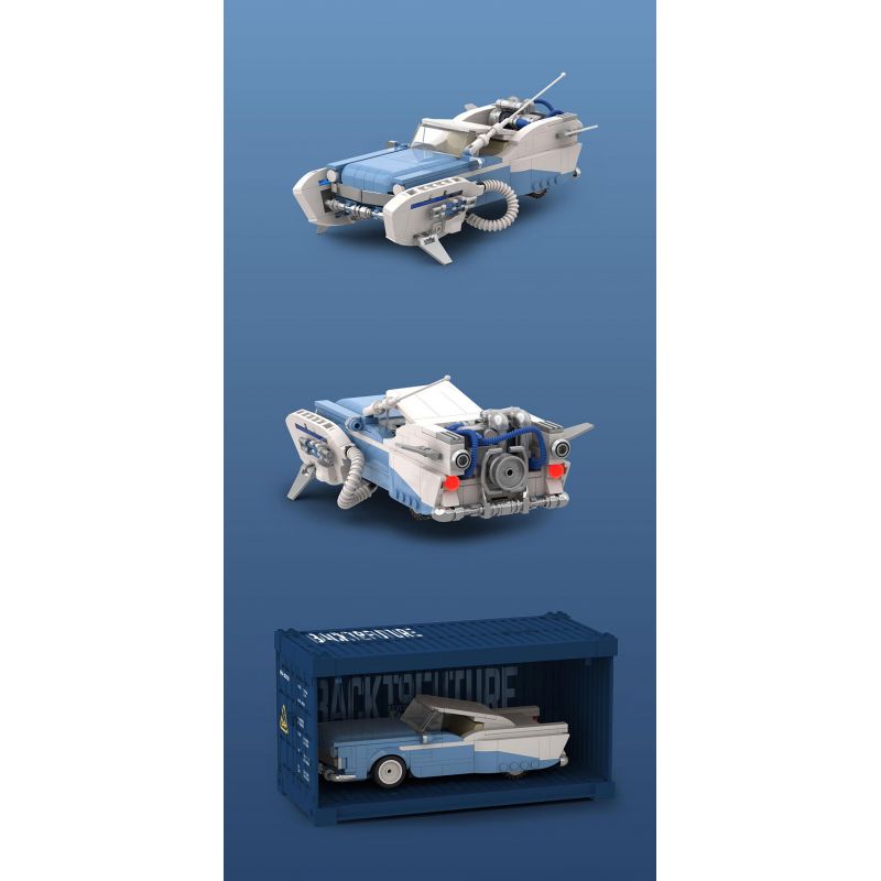 HAPPY BUILD SHINEYU XINYU PANGU PRO BLOCKS PB8803 8803 TRỞ LẠI CƠN SỐT BẠC TRONG TƯƠNG LAI bộ đồ chơi xếp lắp ráp ghép mô hình Racers BACK TO FUTURE SILVER WING CYCLONE Đua Tốc Độ 589 khối