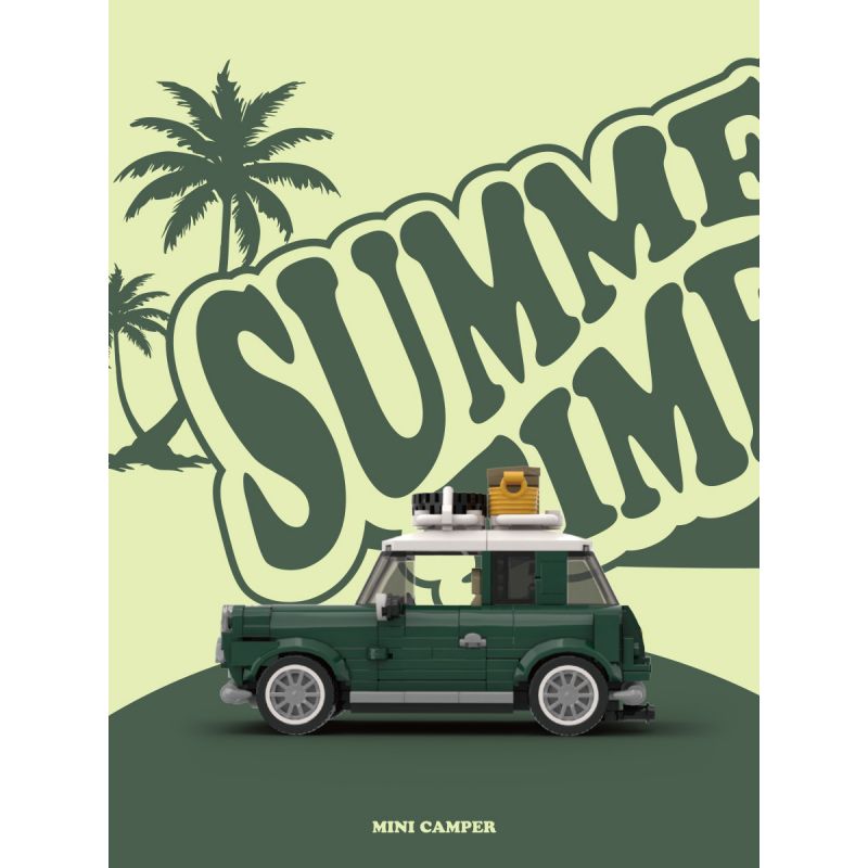 HAPPY BUILD SHINEYU XINYU PANGU PRO BLOCKS PB8804 8804 TOA XE GA MINI bộ đồ chơi xếp lắp ráp ghép mô hình Racers SUMMER TIME MINI CAMPER Đua Tốc Độ 356 khối