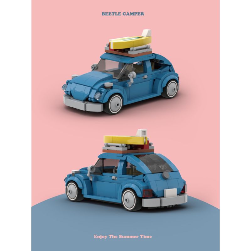HAPPY BUILD SHINEYU XINYU PANGU PRO BLOCKS PB8805 8805 NGƯỜI CẮM TRẠI BỌ CÁNH CỨNG bộ đồ chơi xếp lắp ráp ghép mô hình Racers SUMMER TIME BEETLE CAMPER Đua Tốc Độ